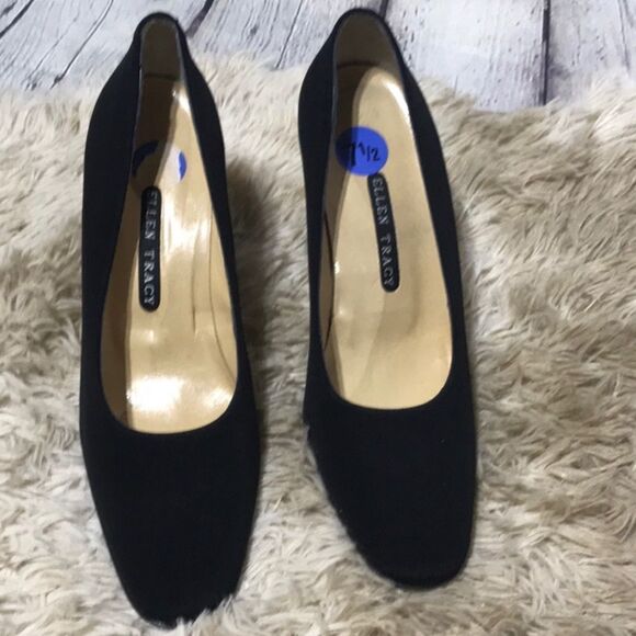 Career Ellen Tracy Black Heel With Translucent Heel Classic with a twist - Picture 2 of 9